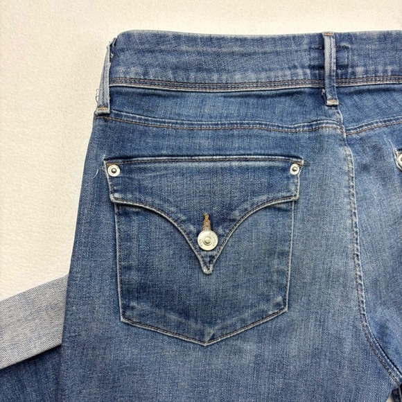 Hudson Med Wash Collin Mid-Rise Skinny Boyfriend Stretch Ankle Jeans (28) - Picture 9 of 14